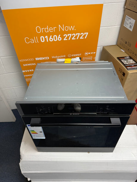 Bosch HBS573BB0B Built-in Electric Single Oven with Pyrolytic Self Cleaning in Black - A Rated - (Ex Display) - HW181971