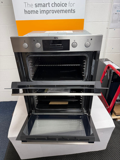 AEG 6000 Series DUB331110M (87) Built Under Electric Double Oven in Stainless Steel - A Rated - HW182499