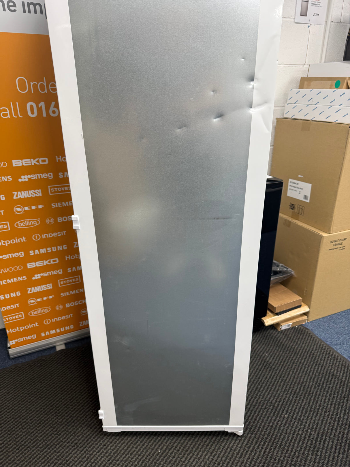 Beko BFFD4577 178cm Integrated Frost Free 220L Tall Upright Freezer with Sliding Hinge - E Rated - GRADED DENTED HW182449