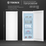 Teknix TSFG1385W 161 Litre Single Door Freezer in White - E Rated - POHW0094 **Suitable for Garage Use  (-15°C)**