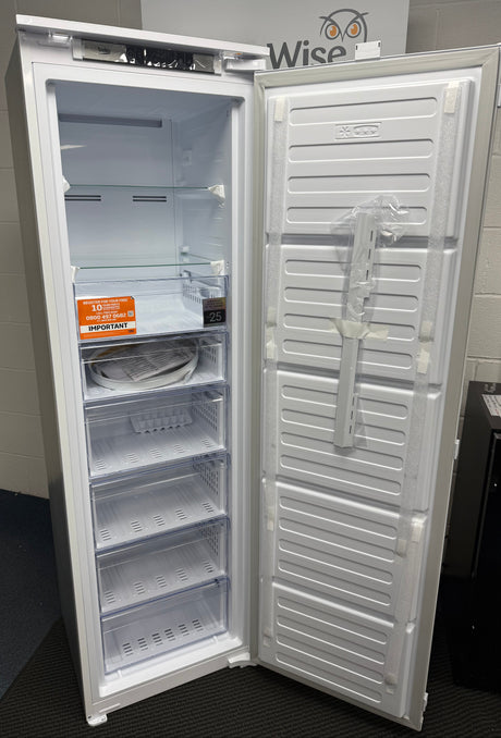 Beko BFFD4577 (00) 178cm Integrated Frost Free 220L Tall Upright Freezer with Sliding Hinge - E Rated - (Graded Dented) - HW182500