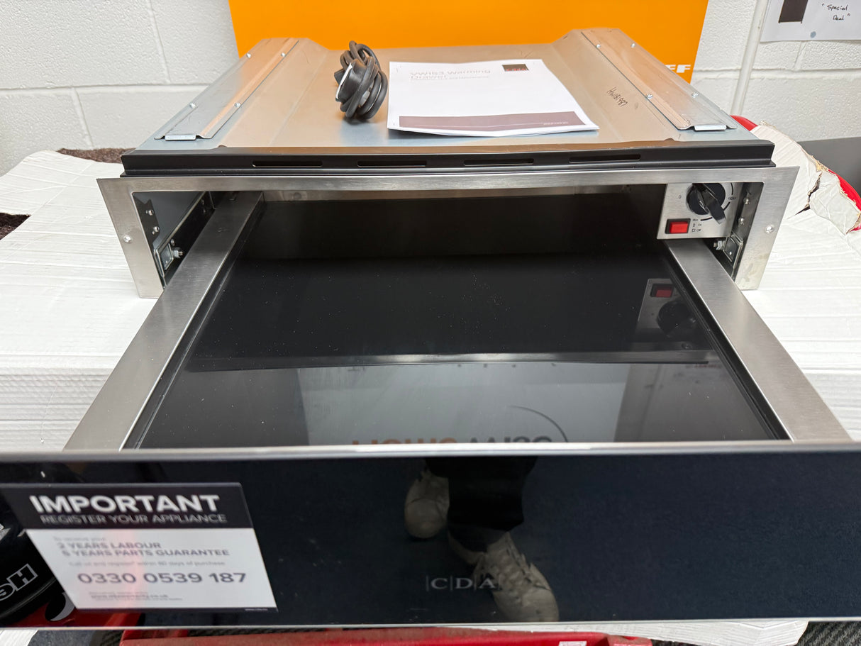 CDA VW153BL (87) 14cm Warming Drawer in Black - (Ex Display) - HW181987
