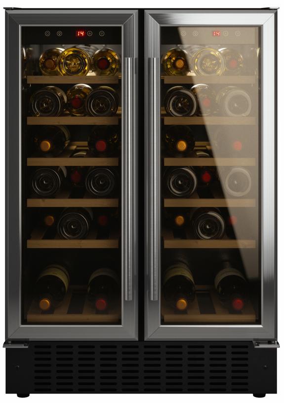 Viceroy WRWC60DDSSED Double Door 60cm Wine Cooler Fridge in Stainless Steel - (New Stock) - HW182476