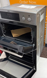 AEG 6000 DEB331010M (02) SurroundCook Clean Enamel Electric Double Built In Oven in Stainless Steel - A/A Rated - (Ex Display) - HW182402