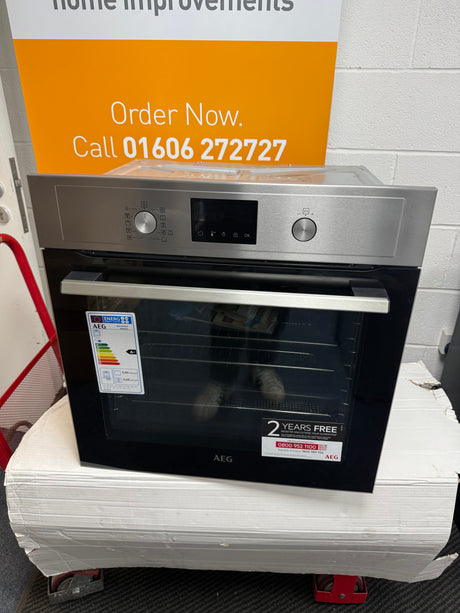 AEG BEX535A61M (82) 3000 Built-in Electric Single Oven with AirFry and Aqua Clean in Stainless Steel - A+ Rated - (Ex Display) - HW182282