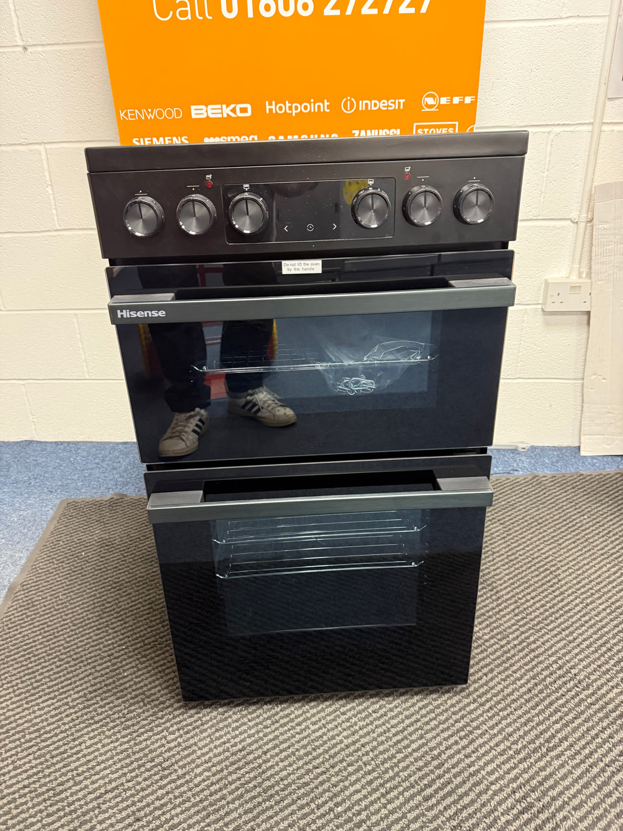 Hisense HDCEC5C10B (07) 50cm Electric Ceramic Cooker with Double Oven and AirFry Function in Black - A Rated - (Ex Display) _ HW182307