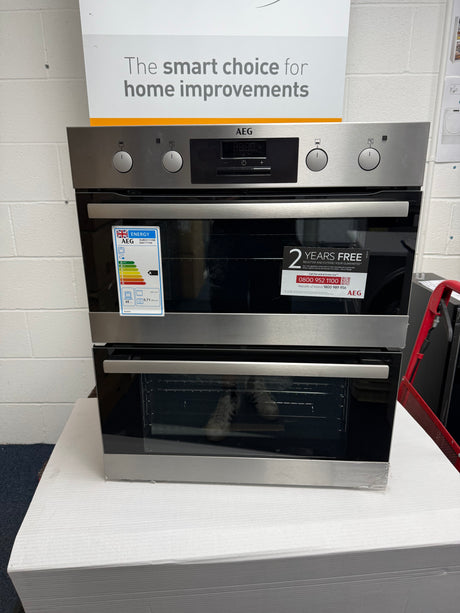 AEG 6000 Series DUB331110M (87) Built Under Electric Double Oven in Stainless Steel - A Rated - HW182499