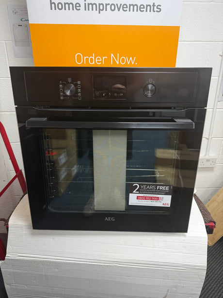 AEG BPX535061B (20) Built-In Electric Single Oven with Pyrolytic Self Cleaning in Black - A Rated - Ex display HW182320