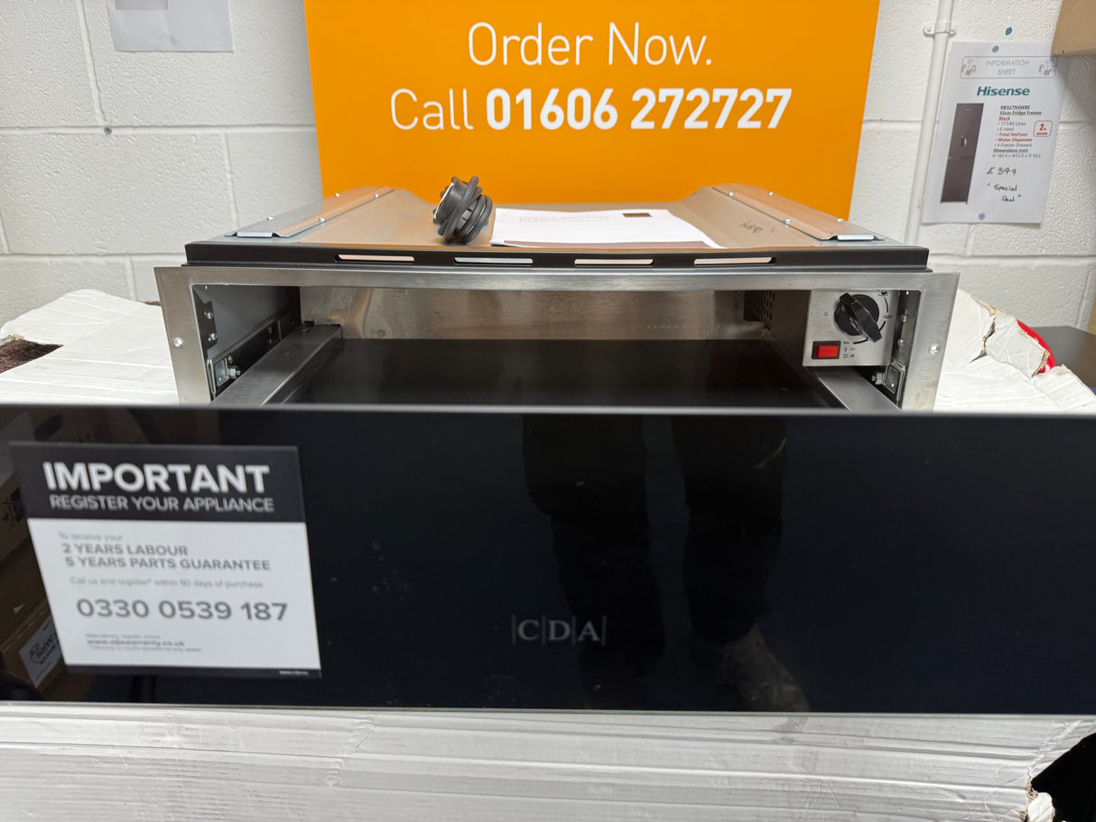 CDA VW153BL (87) 14cm Warming Drawer in Black - (Ex Display) - HW181987