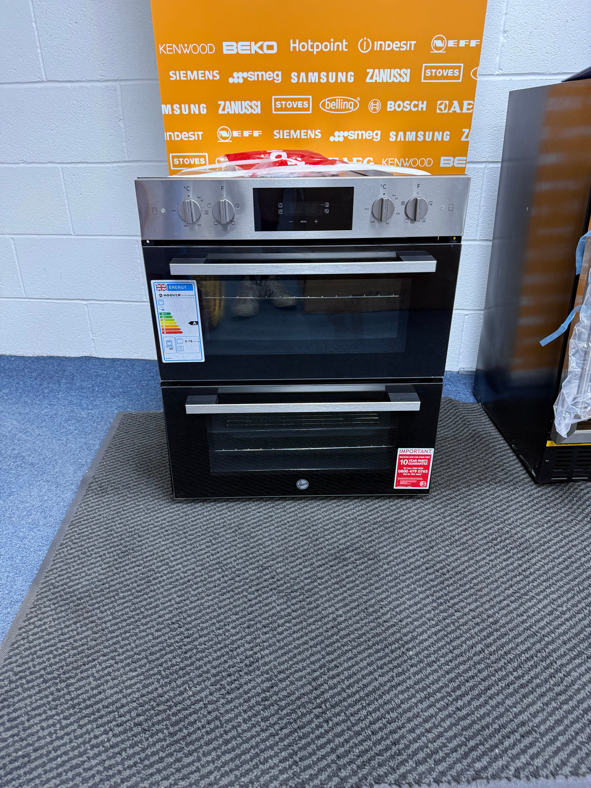 Hoover HO7DC3B308IN (51) Electric Built-under Double Oven in Stainless Steel & Black - A/A Rated -Ex display HW182351
