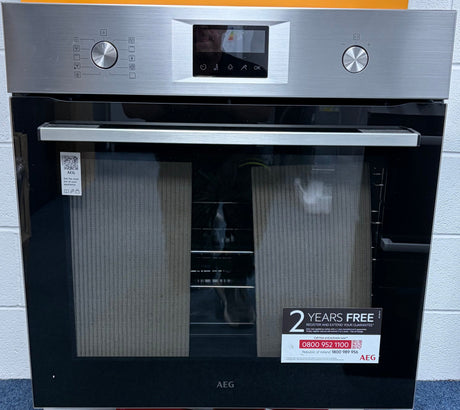 AEG Series 6000 OS6AB50AM (02) Sense Cook Aqua Clean Built-in Single Oven in Stainless Steel - A+ Rated - (Ex Display) - HW182602