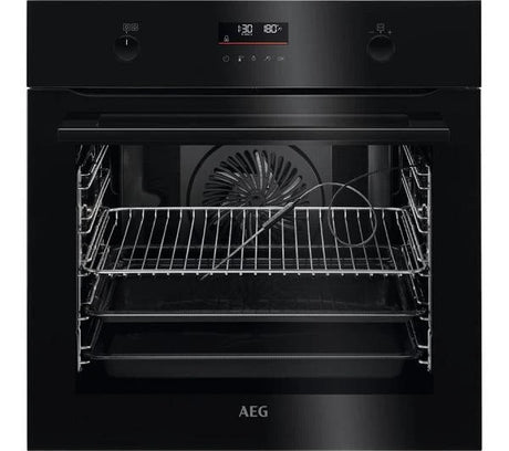 AEG BPK556260B Steambake Pyrolytic Electric Single Oven in Black - A+ Rated stock photo front