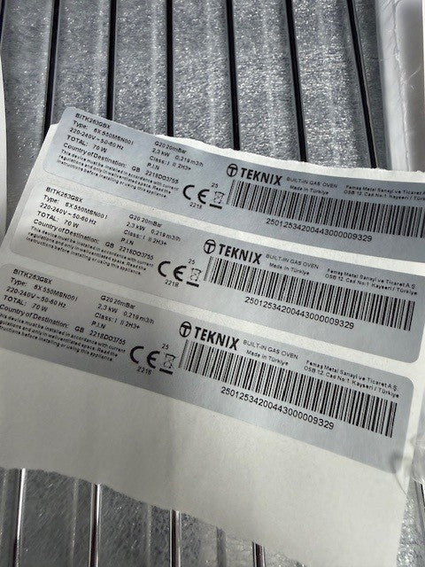 Teknix BITK263GSX 63 Litre Gas Oven in Stainless Steel - LPG Convertible - POHW0140