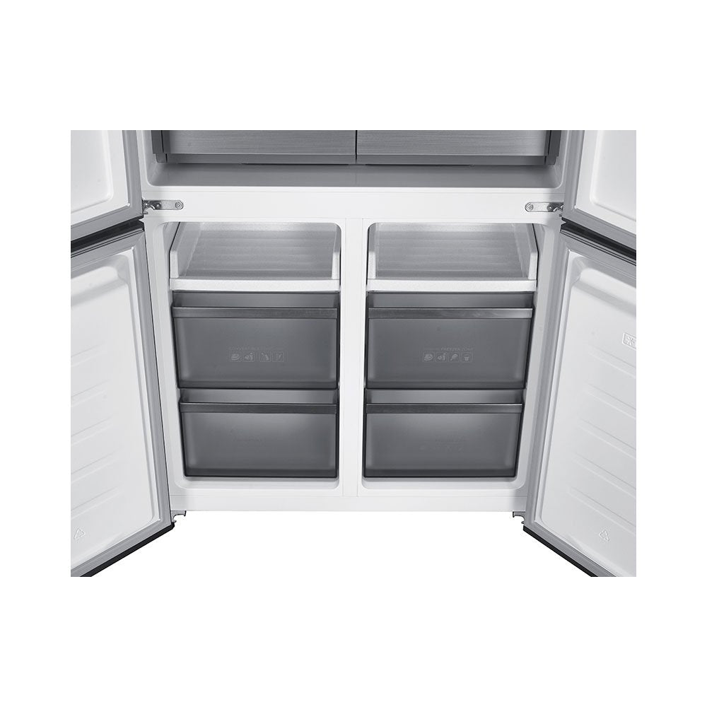 Teknix TMD19091SIBI 505 Litres Multi Door American Fridge Freezer in Dark Inox - E Rated Stock photo double freezer compartmnt