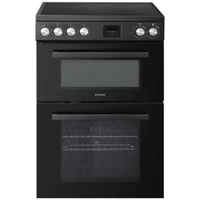 Teknix TKED64INDB 60cm Induction Hob Double Oven Electric Cooker in Black [Energy Class AA Rated] Stock Photo front