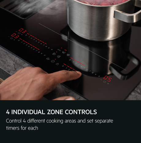 AEG Series 7000 NCH84C23AB 80cm Induction Hob with Venting Extraction and SenseFry® in Matt Black - A+ Rated - (Tatty Box) - HW181744 MANAGERS SPECIAL NOW £1359.20