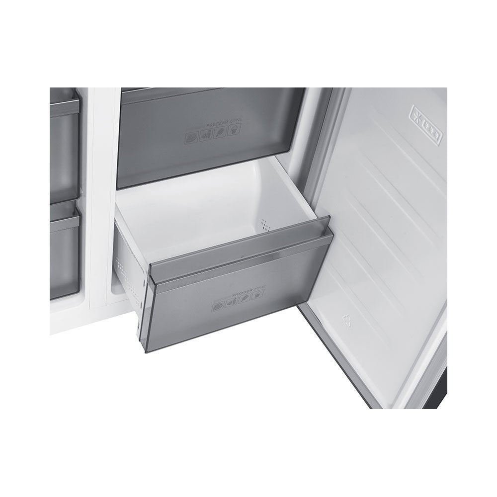 Teknix TMD19091SIBI 505 Litres Multi Door American Fridge Freezer in Dark Inox - E Rated Stock photo bottom deep freezer drawer