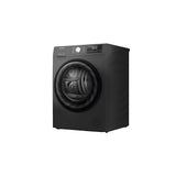 Teknix TKHP8HS 8KG Heat Pump Dryer in Titanium - A++ Rated. Stock photo of the front angled showing right side panel.