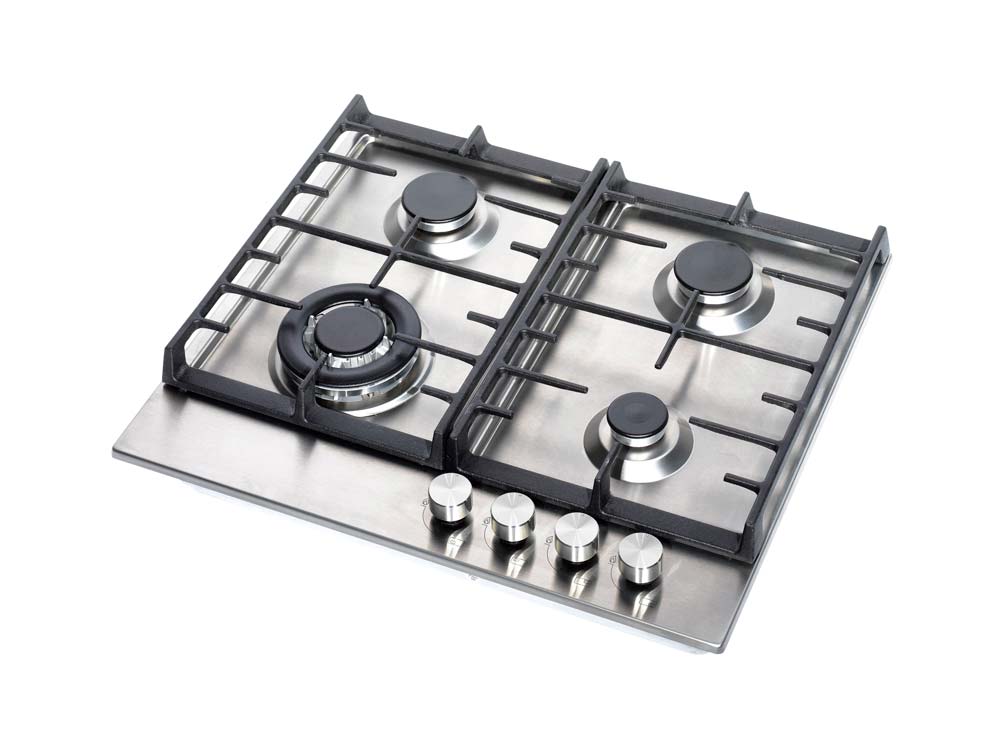 Teknix SCGH61X Signature Collection 4 Zone Gas Hob  in Stainless Steel with Wok Burner and Cast Iron Pan Supports - POHW0123
