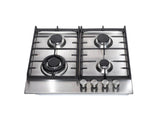 Teknix SCGH61X Signature Collection 4 Zone Gas Hob  in Stainless Steel with Wok Burner and Cast Iron Pan Supports - POHW0123