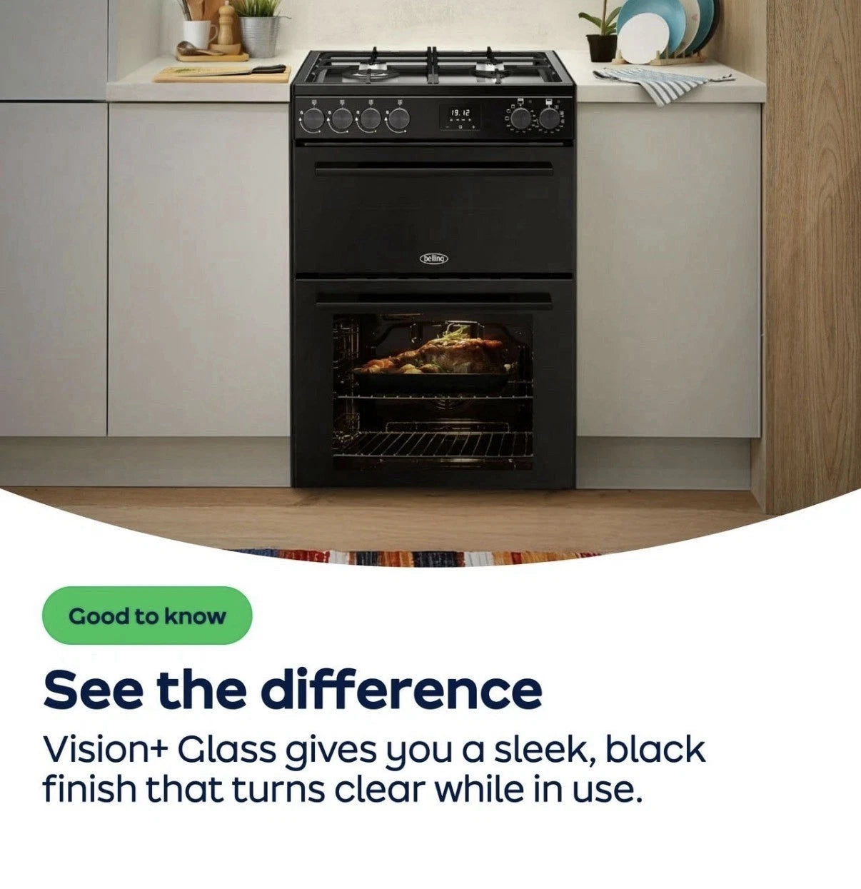 Belling 444412058 FSA Vision 60Ei BSS (72) 60cm Electric Induction Cooker with Double Oven in Black - (Ex Display) - HW182372