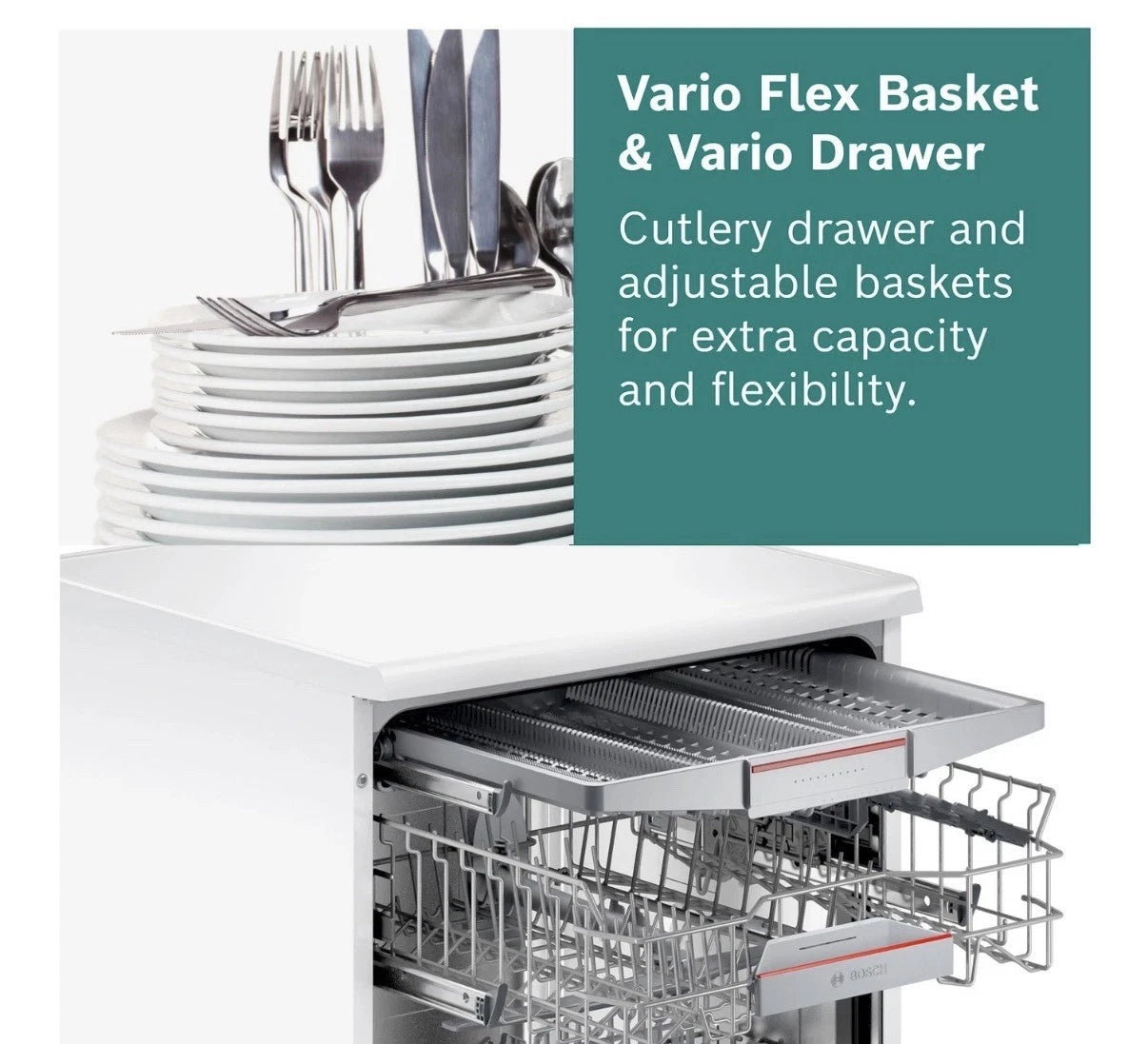 Bosch Series 4 SMV4ECX23G (78) Full Size Integrated Dishwasher in Silver with Wi Fi Connection - C Rated - (Ex Display) - HW182378