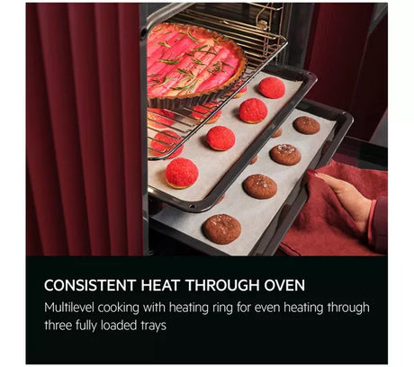 AEG Series 6000 OS6AB50AM (02) Sense Cook Aqua Clean Built-in Single Oven in Stainless Steel - A+ Rated - (Ex Display) - HW182602