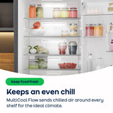 Hotpoint HTC20 T322 UK (77) 194cm Extra Tall 280L 70/30 Integrated No Frost Fridge Freezer - Sliding Door Hinge - E Rated - (Ex Display) - HW181977