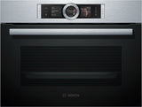 Bosch Series 8 CSG656BS1B Built-in Electric 47 Litre Compact Steam Oven with 4D Hot Air in Stainless Steel - (Blemished) - HW181931