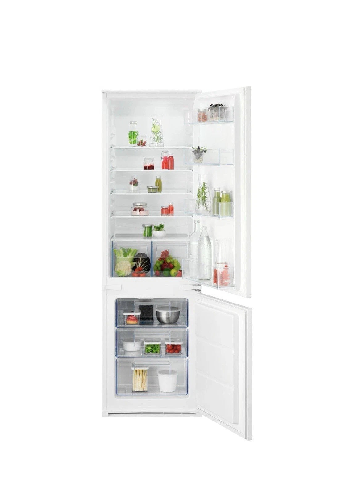 AEG 6000 TwinTech® OSC6N181ES (37) 177cm 70/30 Integrated Fridge Freezer with Sliding Door Hinge in White - E Rated - (Ex Display) - HW182337