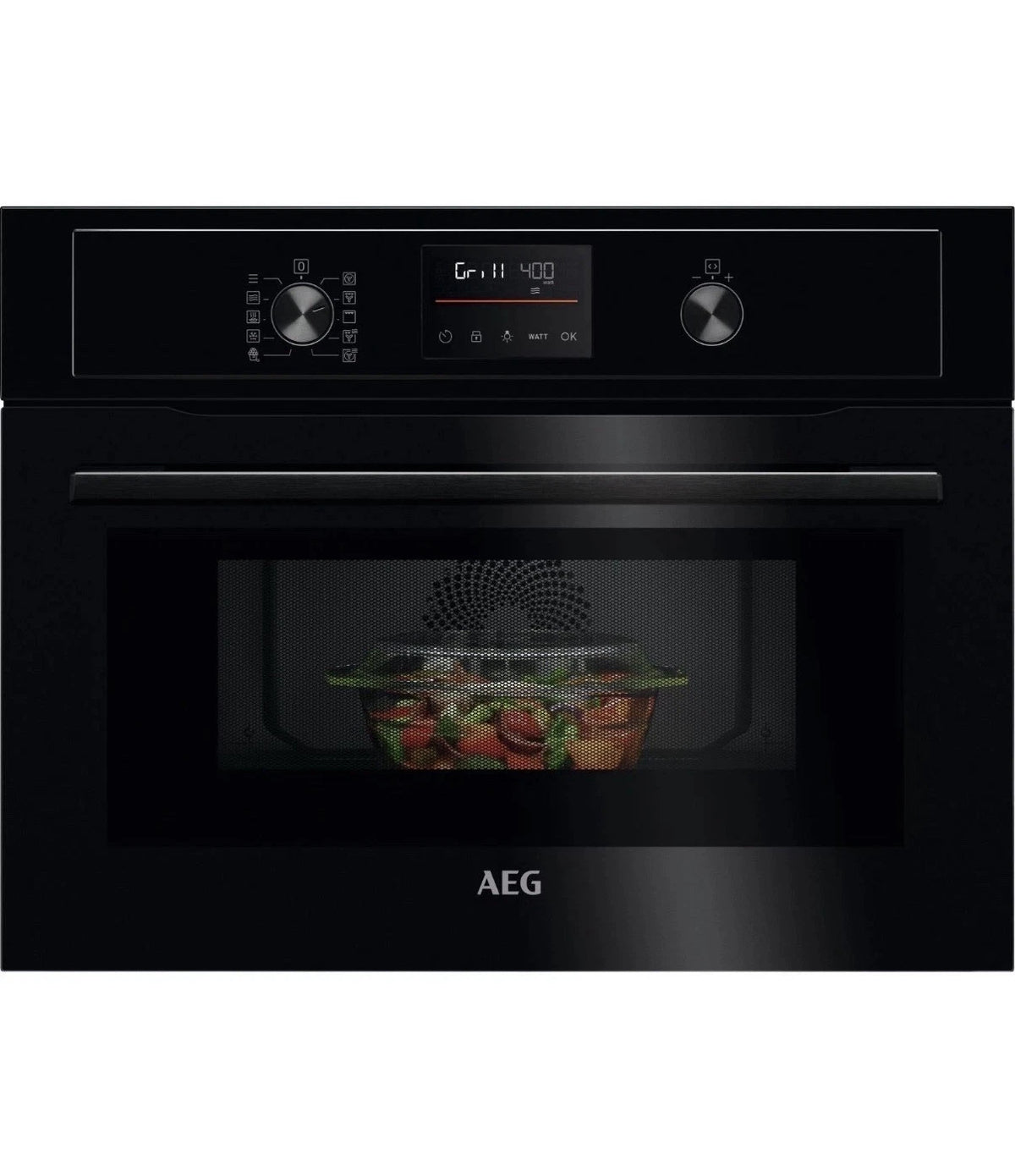 AEG 5000 KOX36506GB (58) CombiAir Built-in Oven and Microwave in Black - (Tatty Box) - HW182758