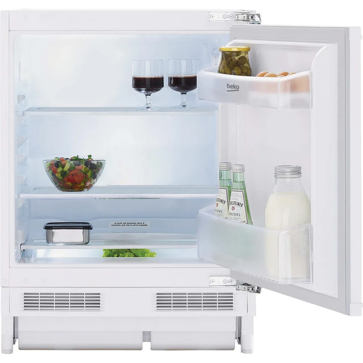 Beko BLS4682 (75) Integrated Undercounter 82cm Larder Fridge with Fixed Door Hinge - E Rated - (Tatty Box) - HW182475