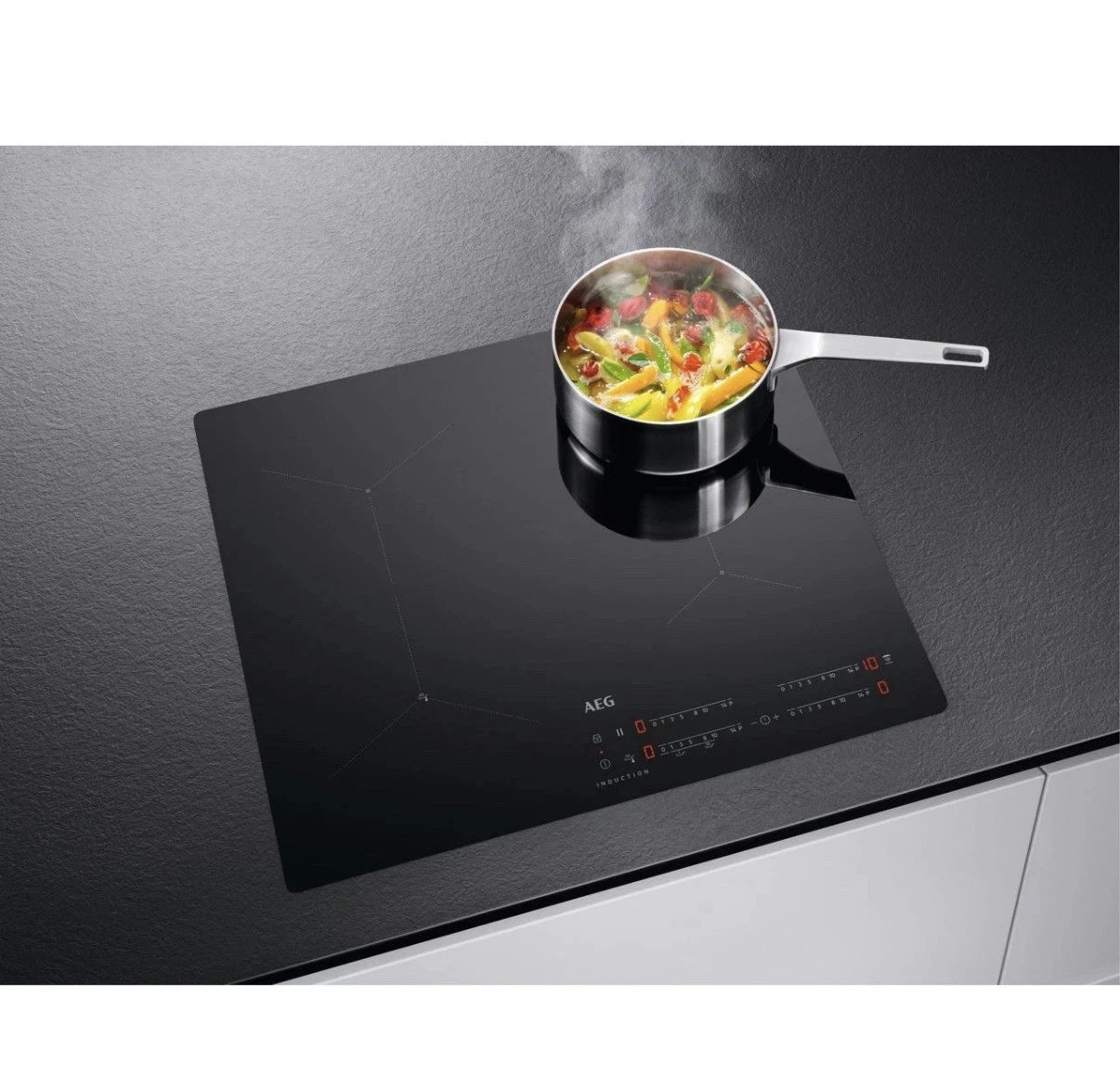 AEG 7000 Series IAX64411CB 59cm 4-Zone SenseBoil® Induction Hob in Black - Hob2Hood - (Tatty Box) - HW181832-02