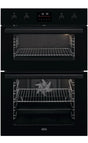 AEG 6000 DCB535060B SurroundCook Double Built-in Oven in Black - A/A Rated - (Blemished) - HW181652 stock photo front of the oven
