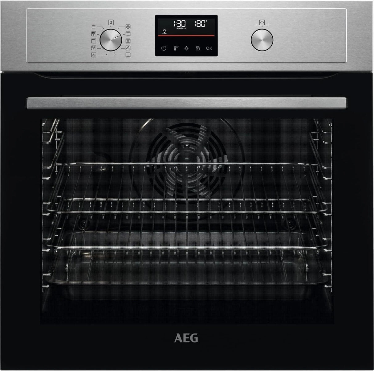 AEG BPX535061M (67) SurroundCook Built-In Electric Single Oven with Pyrolytic Self Cleaning in Stainless Steel - A+ Rated - (EX Display) - HW182267