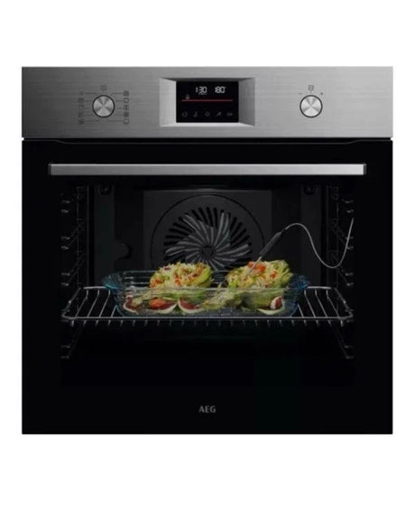 AEG Series 6000 OS6AB50AM (02) Sense Cook Aqua Clean Built-in Single Oven in Stainless Steel - A+ Rated - (Ex Display) - HW182602