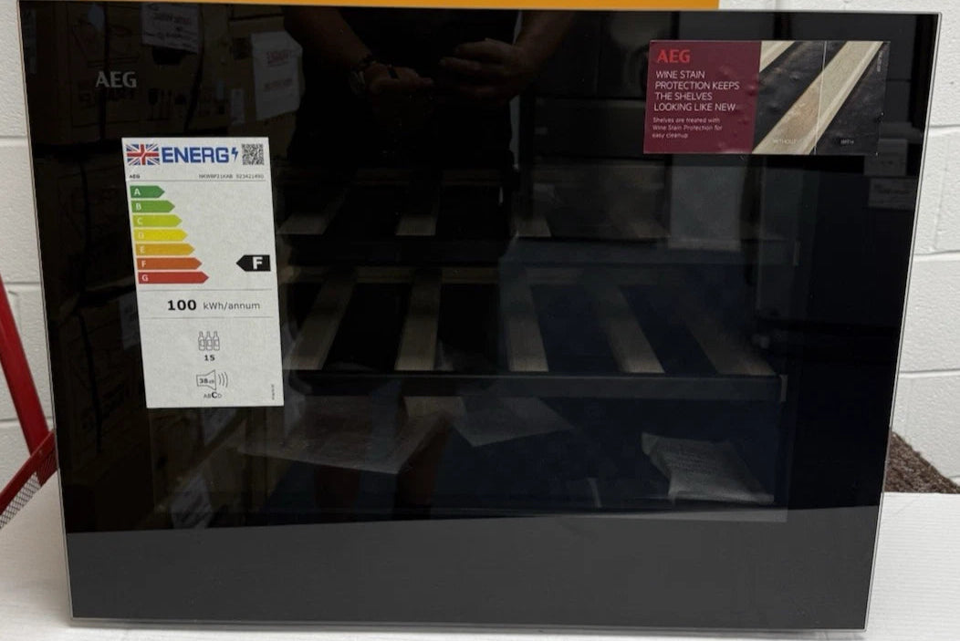 AEG NKW8P21KAB (08) 8000 Series Built-in 49 Litre Wine Cellar in Gloss Black - (Ex Display) - HW182508