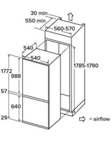 CDA FW727 (69) 70/30 Integrated Frost Free Fridge Freezer - E Rated - (Ex Display) - HW182569