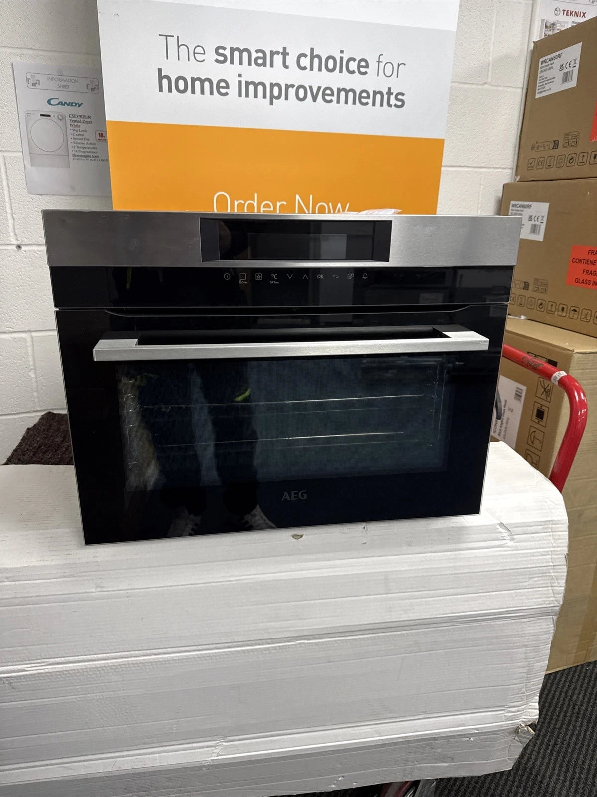 AEG KPK742220M SenseCook 43 Litre Compact Multifunction Oven with Pyrolytic Self Cleaning  in Stainless Steel - A+ Rated - (Graded) - HW181900