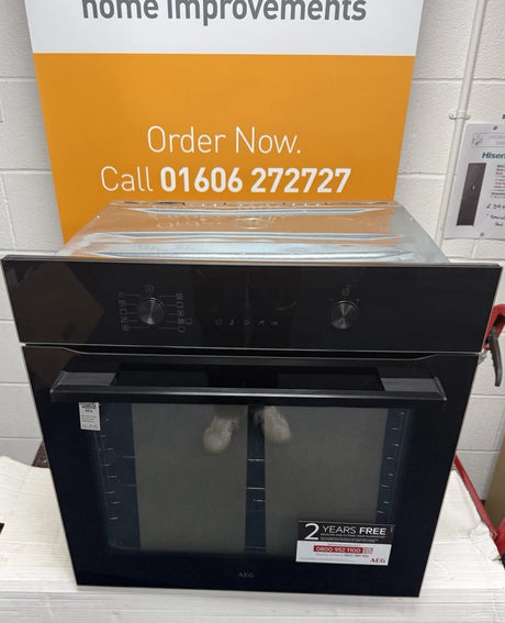 AEG 6000 Series OS6PB50AK (81) Built-in Electric Single Oven with Pyrolytic Self Cleaning in Black - A+ Rated - (Ex Display) - HW182281