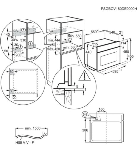Zanussi ZVENM7K1 (29) Built In Compact Combination Oven and Microwave in Black - (Blemished) - HW181929