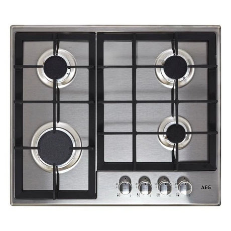 AEG HGB64200SM (44) 3000 59cm 4 Burner Gas Hob in Stainless Steel - (New) - HW182244