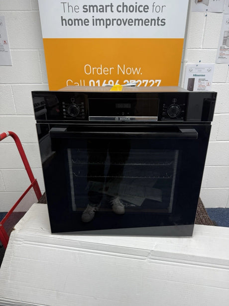 Bosch Series 4 HQA534BB3B Built In Electric Single Oven with added Steam Function in Black - A+ Rated - (Ex Display) - HW181973