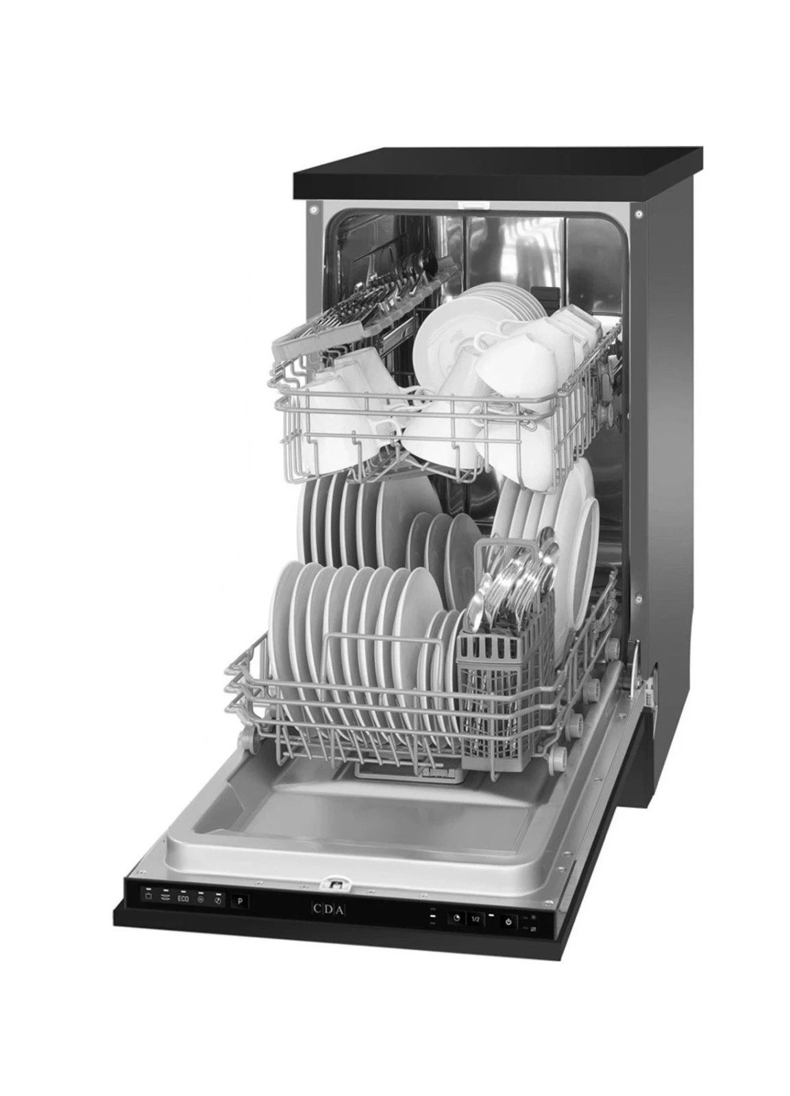 CDA SCD4509 (95) 45cm Slimline Fully Integrated Dishwasher with 9 Place Settings in Black - (New Stock) - HW182695