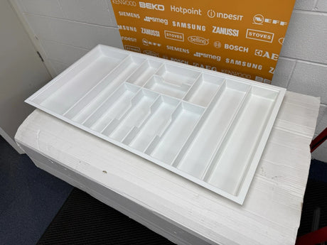 White Plastic Cutlery Drawer Insert (Thickness-2.5mm Width-900mm  Depth-470mm Height-55mm) - Single Tray - WCT1 - MANAGERS SPECIAL NOW £10.40