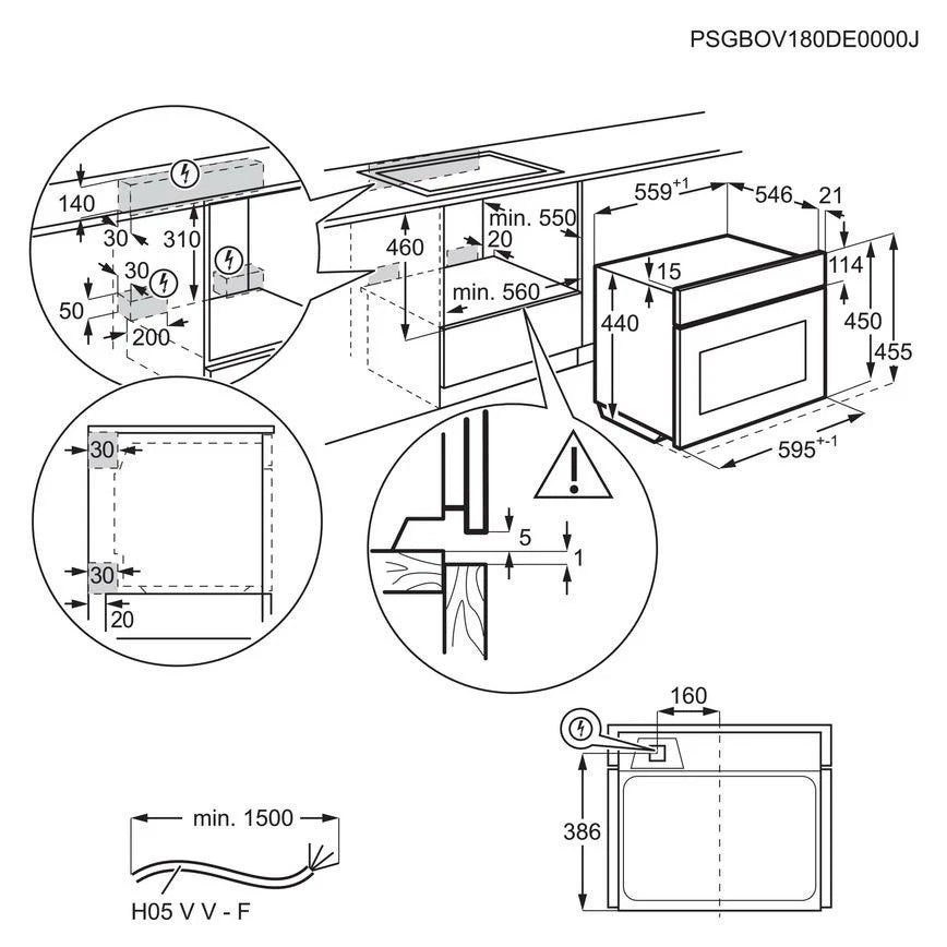 AEG KMK968000M (68) Compact Microwave with Multifunction Oven in Stainless Steel & Black - (Blemished) - HW181768