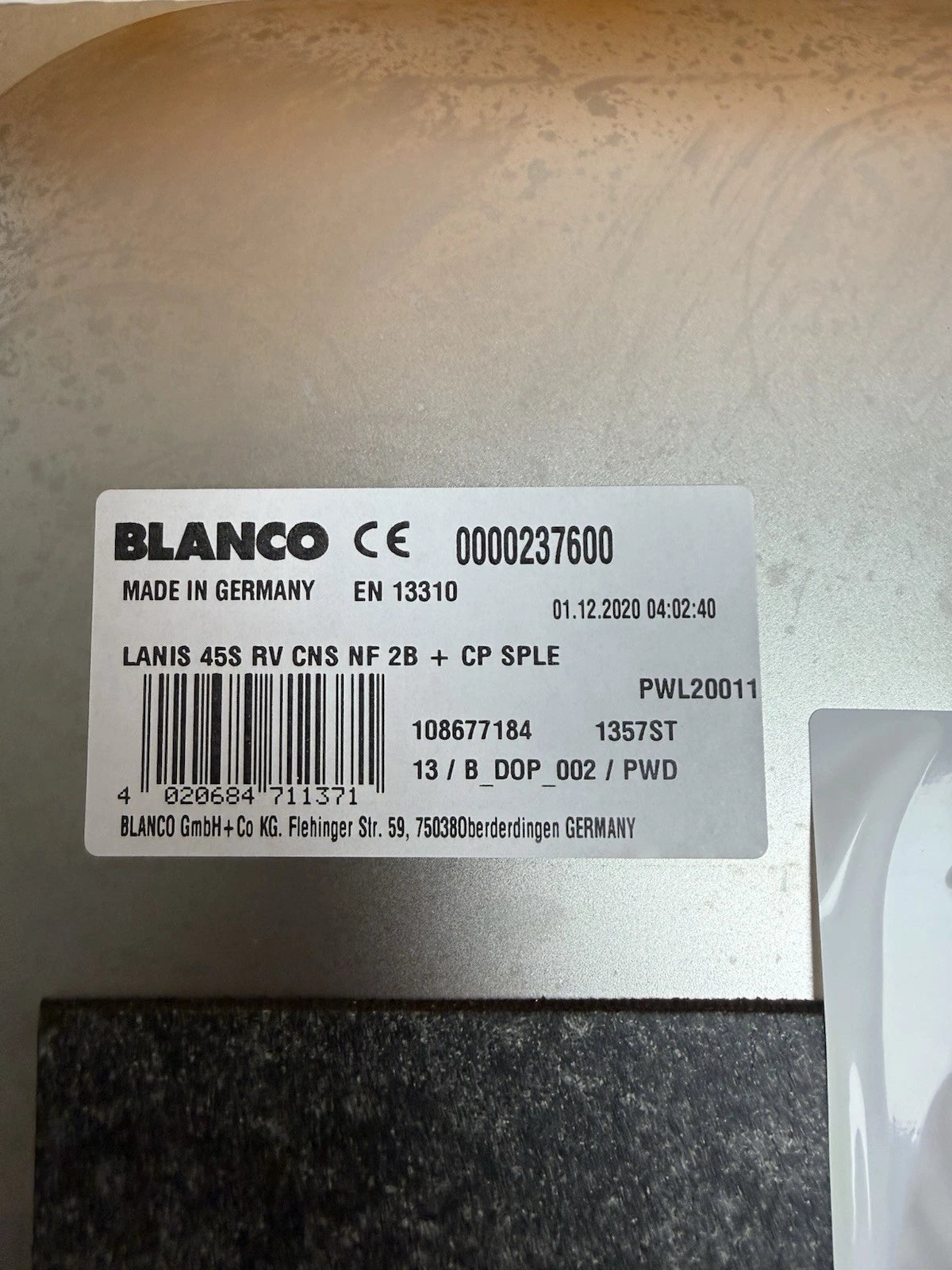 Blanco Lanis 45 S-IF 1.0 Bowl Reversible Inset Sink in Stainless Steel with Waste Kit - (New Boxed) - HW182832-SW