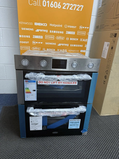 Belling BEL 444411631 BI703MFC Built-under Electric Double Oven in Stainless Steel - A/A Rated - (Ex Display) - HW182083
