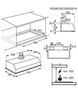 AEG DGX3523S Series 5000 52cm Built-in Canopy Extractor Hood in Grey - 3 Speeds - HW181898