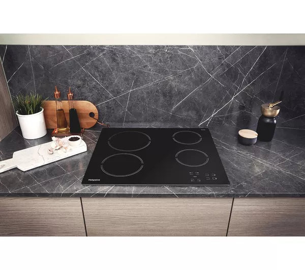 Hotpoint HR 651 C H 58 cm 4-Zone Electric Ceramic Hob in Black - (New Boxed Stock) - HW181641